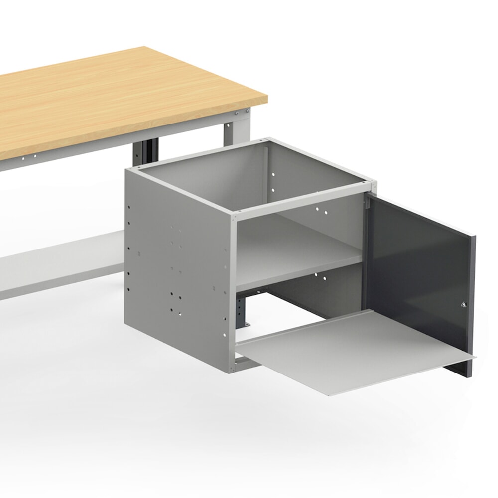 Číslo obrázku produktu 3: Pracovní stůl Fami, konstrukční výška kově nastavitelný, nosnost 1 000 kg, VxŠxH 740-1,110 x 2 000 x 750 mm, RAL 5012 světle modrá