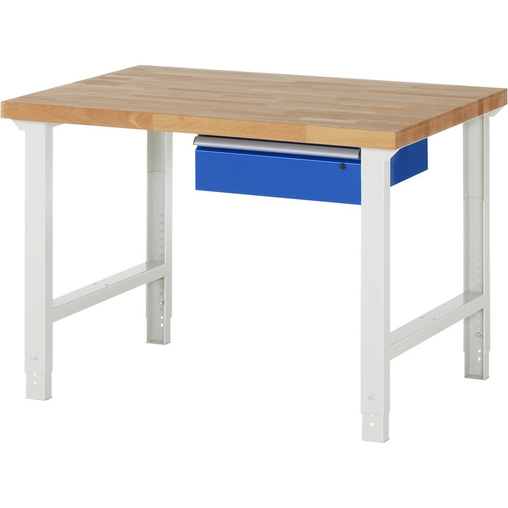 Obrázek produktu: Mobilní pracovní stůl RAU řada 7000, V×Š×H 790-1140 × 1250 × 900 mm, 1 zásuvka vpravo