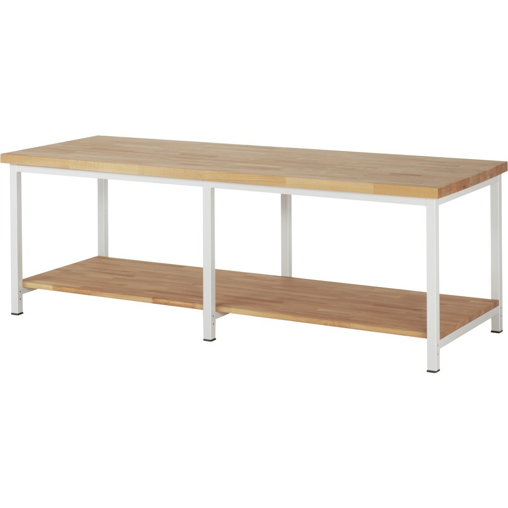 Obrázek produktu: Pracovní stůl RAU řada 8000, V×Š×H 840-1040 × 2500 × 900 mm, dole odkládací police