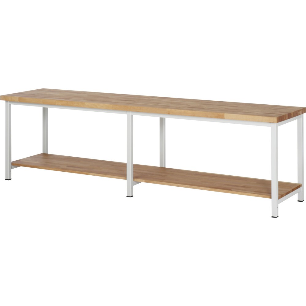 Obrázek produktu: Pracovní stůl RAU řada 8000, V×Š×H 840-1040 × 3000 × 700 mm, dole odkládací police