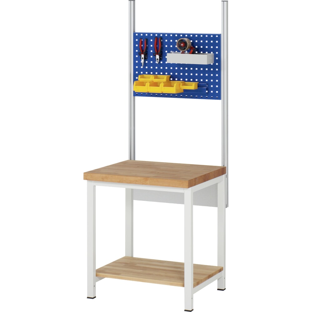 Číslo obrázku produktu 4: Pracovní stůl RAU řada 8000, 1 odkládací police buk masiv hloubka 557 mm, VxŠxH 840 x 750 x 700 mm