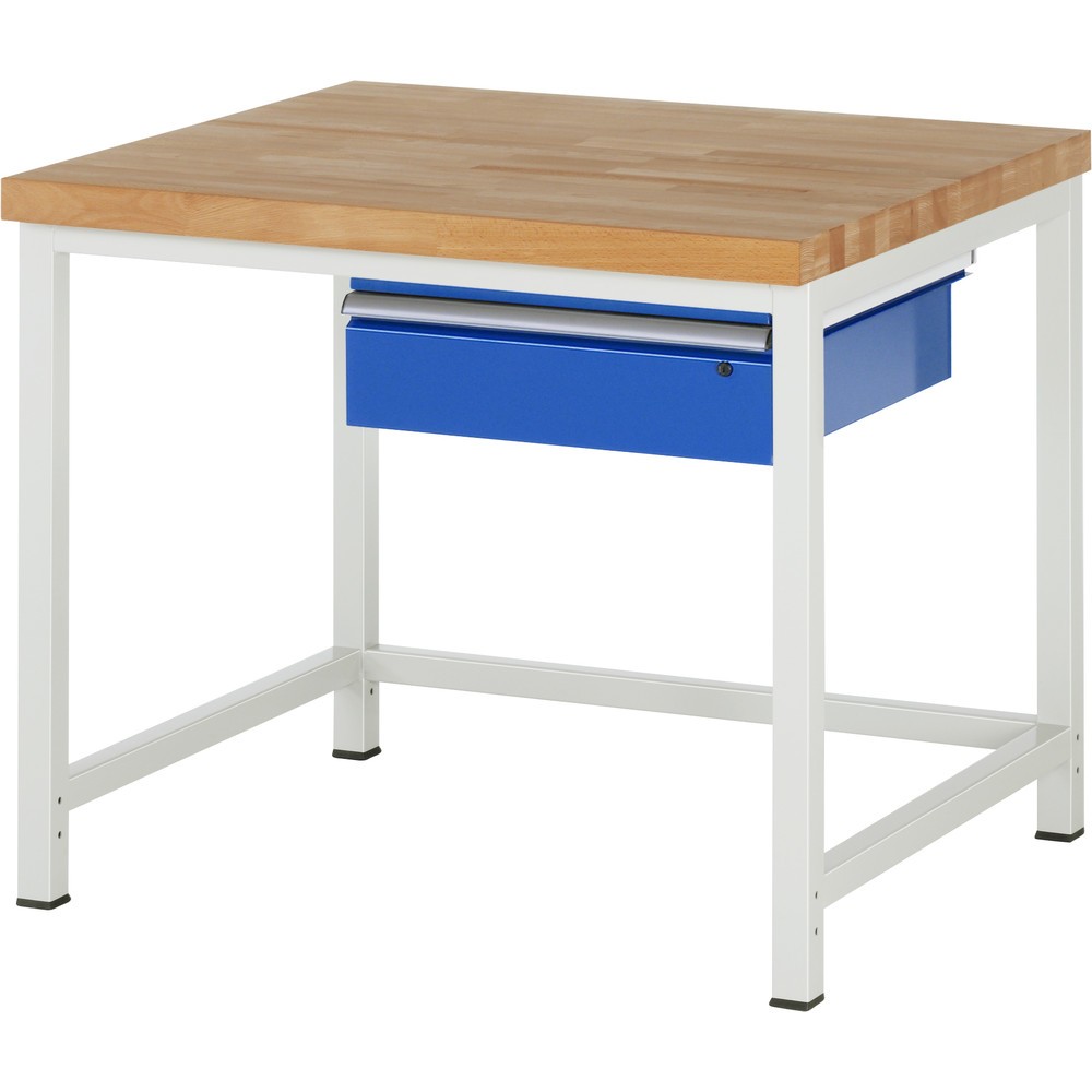 Obrázek produktu: Pracovní stůl RAU řada 8000, VxŠxH 840 x 1 000 x 900 mm, 1 zásuvka, nosnost zásuvky 50 kg