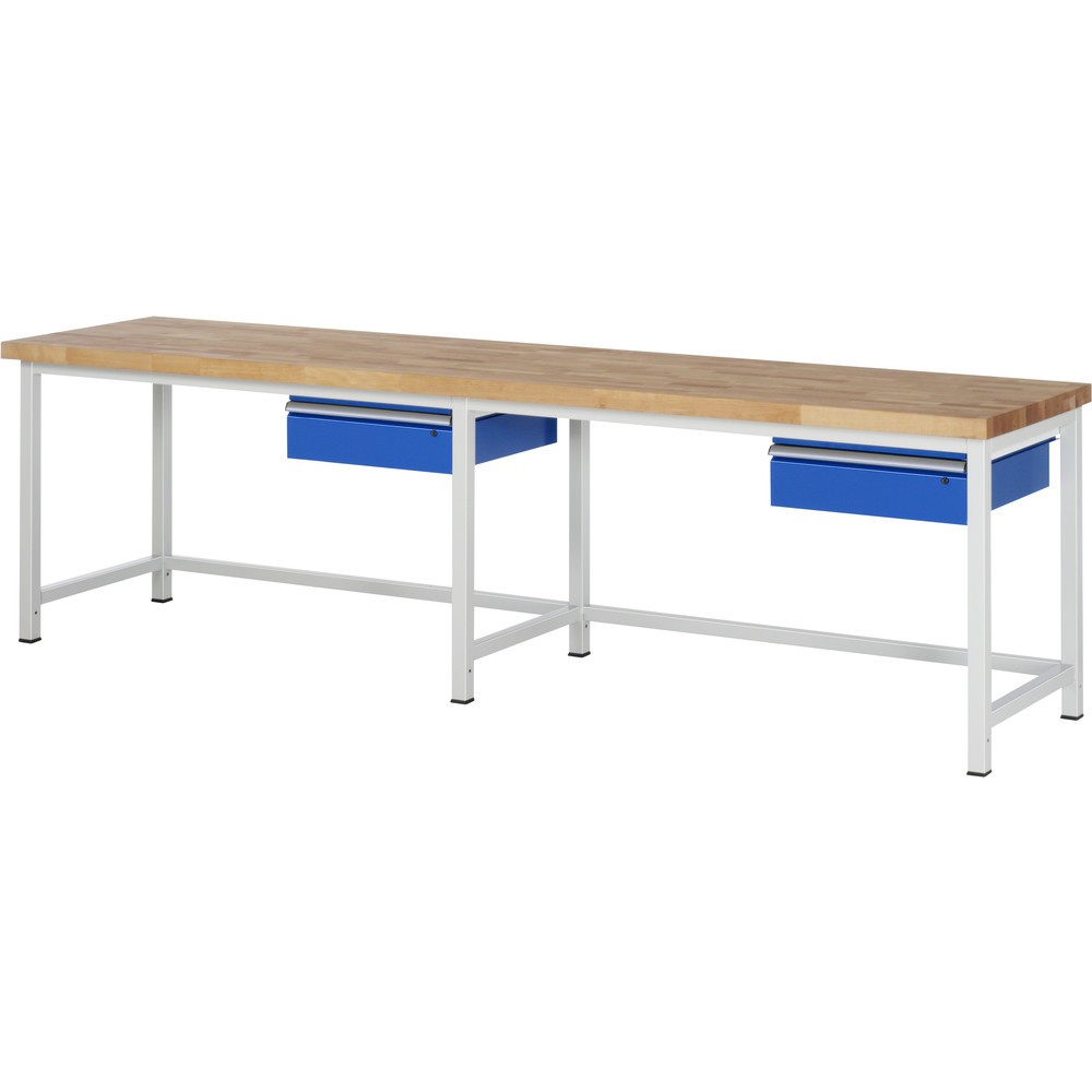 Obrázek produktu: Pracovní stůl RAU řada 8000, V×Š×H 840-1040 × 3000 × 700 mm, 2 zásuvky