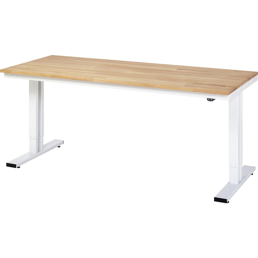 Obrázek produktu: Pracovní stůl RAU s elektrickým nastavením výšky, řada adlatus 300, V×Š×H 720-1120 × 2000 × 800 mm, pracovní deska z bukového masivu