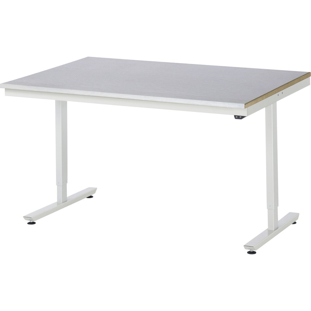 Obrázek produktu: Pracovní stůl RAU s elektrickým nastavením výšky, řada adlatus 300, VxŠxH 720-1120 x 1500 x 1000 mm, pracovní deska s povrchem z nerezové oceli