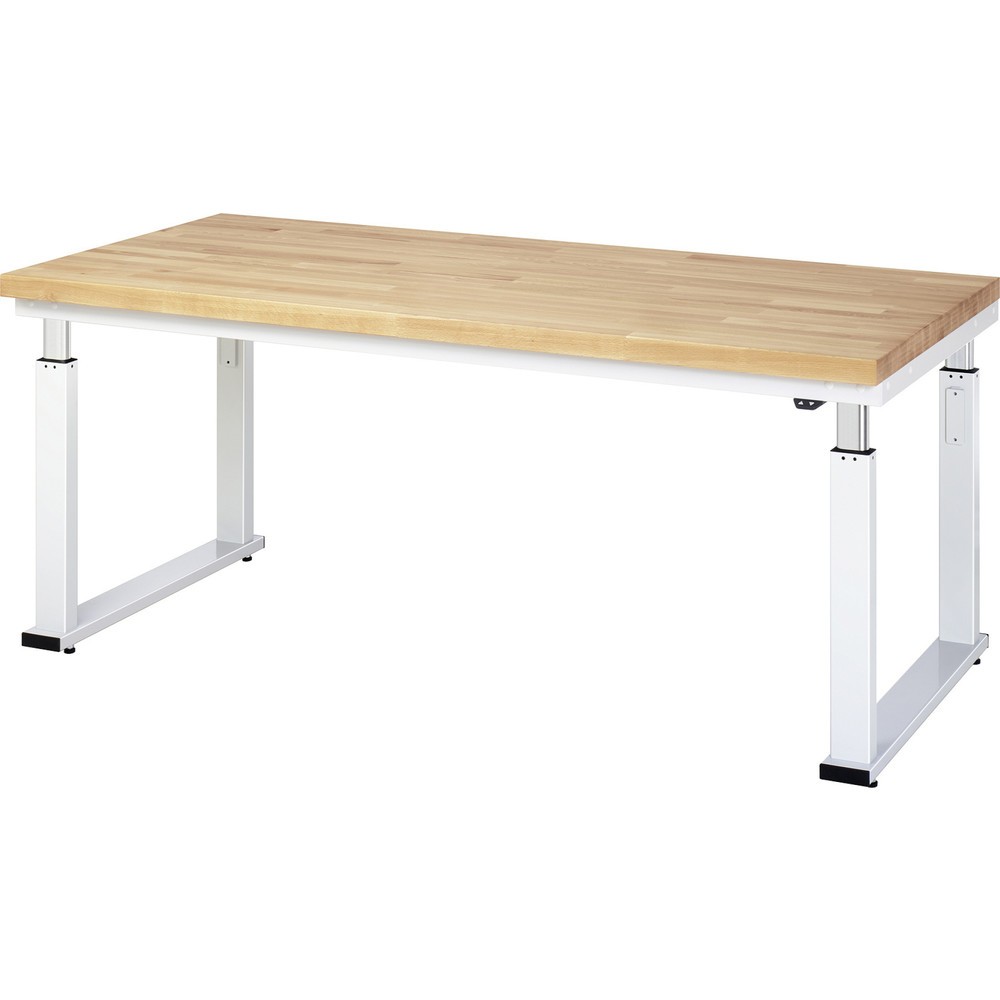 Obrázek produktu: Pracovní stůl RAU s elektrickým nastavením výšky, řada adlatus 600, V×Š×H 740-1140 × 2000 × 900 mm, pracovní deska z bukového masivu
