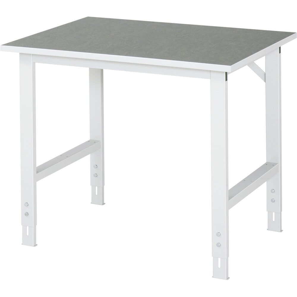 Obrázek produktu: Pracovní stůl RAU ve výškově nastavitelném provedení, řada TOM, V×Š×H 760-1080 × 1000 × 800 mm, pracovní deska s povrchem linoleum/Universal