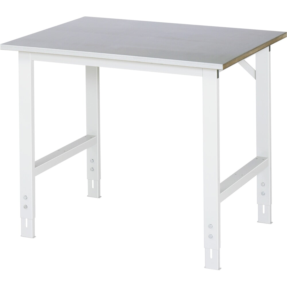 Obrázek produktu: Pracovní stůl RAU ve výškově nastavitelném provedení, řada TOM, V×Š×H 760-1080 × 1000 × 800 mm, pracovní deska z ocelového plechu