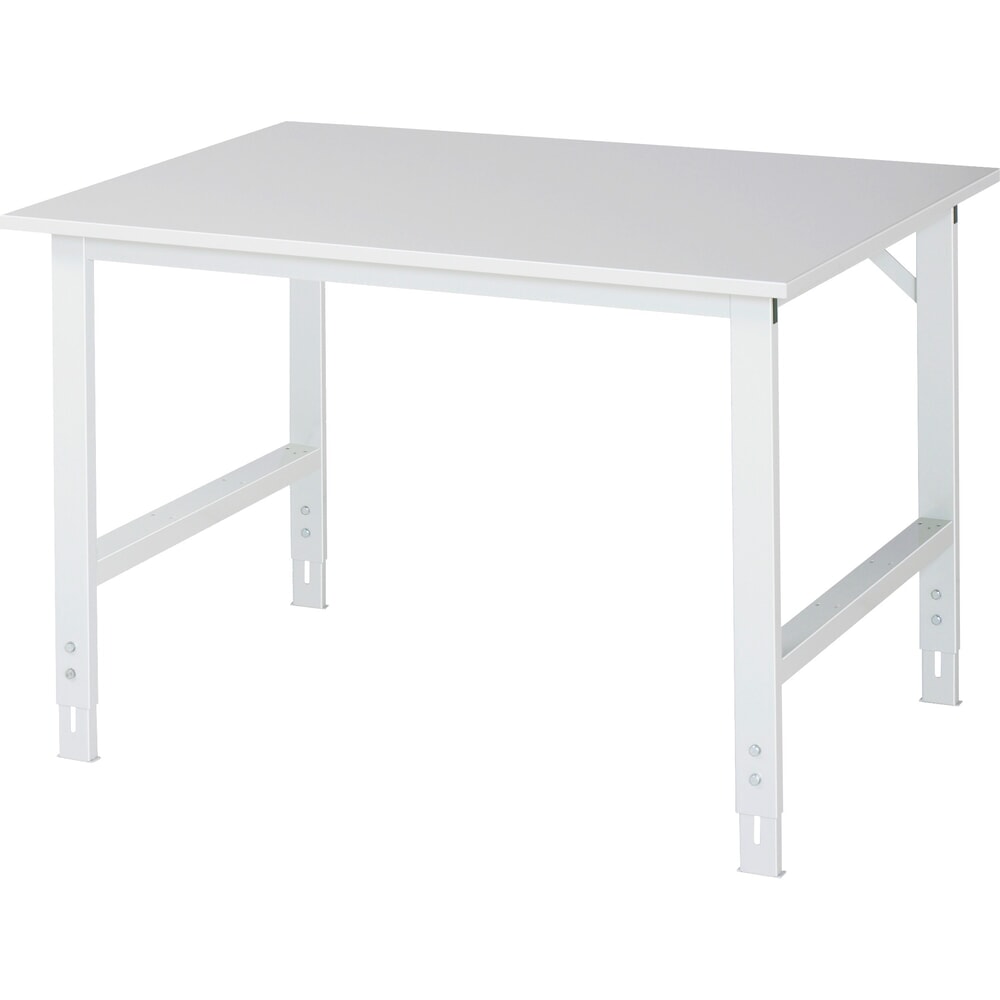 Obrázek produktu: Pracovní stůl RAU ve výškově nastavitelném provedení, řada TOM, V×Š×H 760-1080 × 1250 × 1 000 mm, pracovní deska s povrchovou úpravou z melaminové pryskyřice v provedení EGB (pro součástky ohrožené elektrostatickým