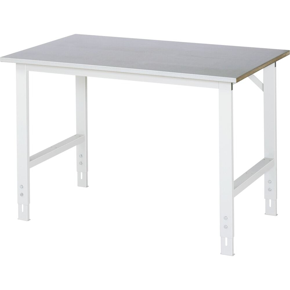 Obrázek produktu: Pracovní stůl RAU ve výškově nastavitelném provedení, řada TOM, V×Š×H 760-1080 × 1250 × 800 mm, pracovní deska z ocelového plechu