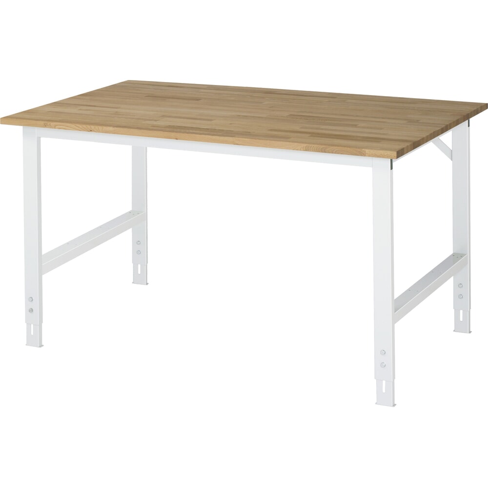 Obrázek produktu: Pracovní stůl RAU ve výškově nastavitelném provedení, řada TOM, V×Š×H 760-1080 × 1500 × 1000 mm, pracovní deska masivní buk