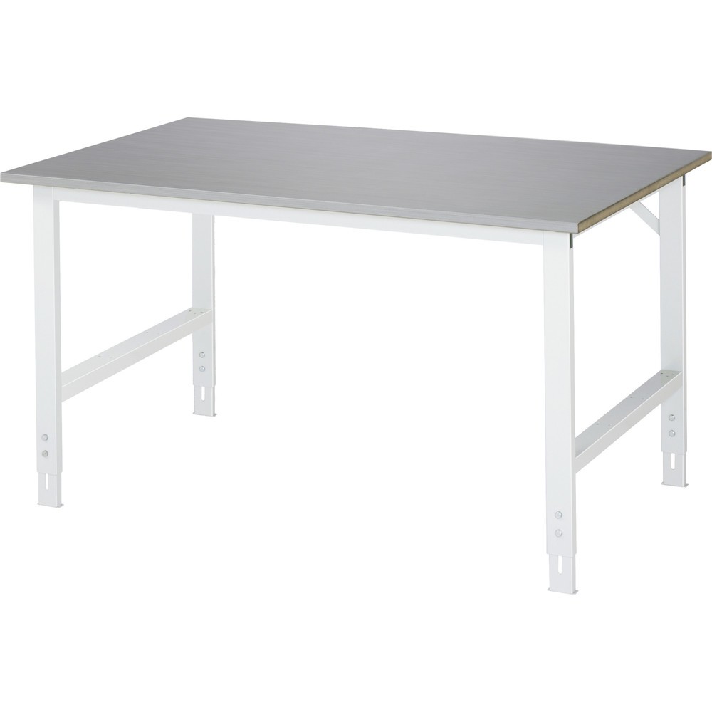 Obrázek produktu: Pracovní stůl RAU ve výškově nastavitelném provedení, řada Tom, V×Š×H 760-1080 × 1500 × 1000 mm, pracovní deska z plechu z nerezové oceli