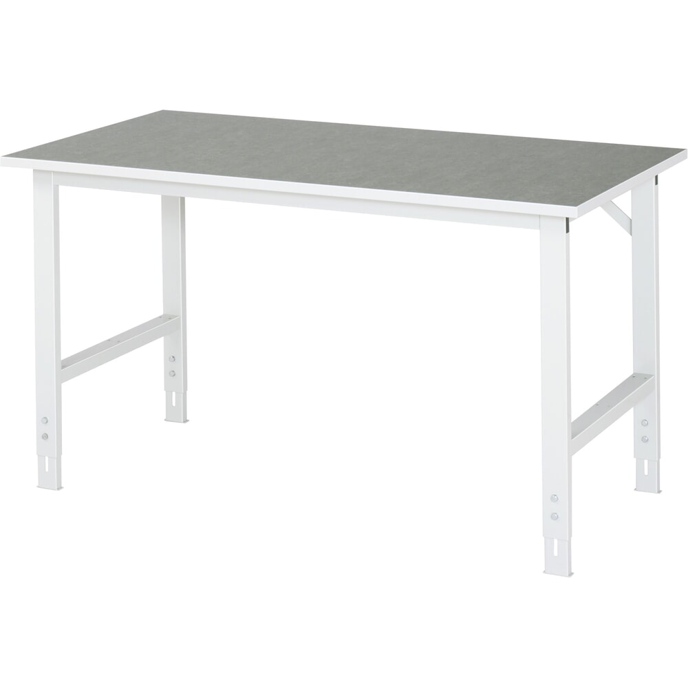 Obrázek produktu: Pracovní stůl RAU ve výškově nastavitelném provedení, řada TOM, V×Š×H 760-1080 × 1500 × 800 mm, pracovní deska s povrchem linoleum/Universal