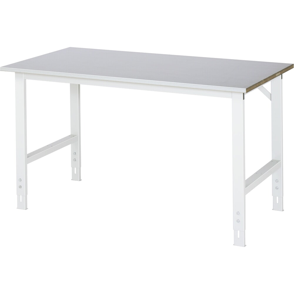 Obrázek produktu: Pracovní stůl RAU ve výškově nastavitelném provedení, řada TOM, V×Š×H 760-1080 × 1500 × 800 mm, pracovní deska z ocelového plechu