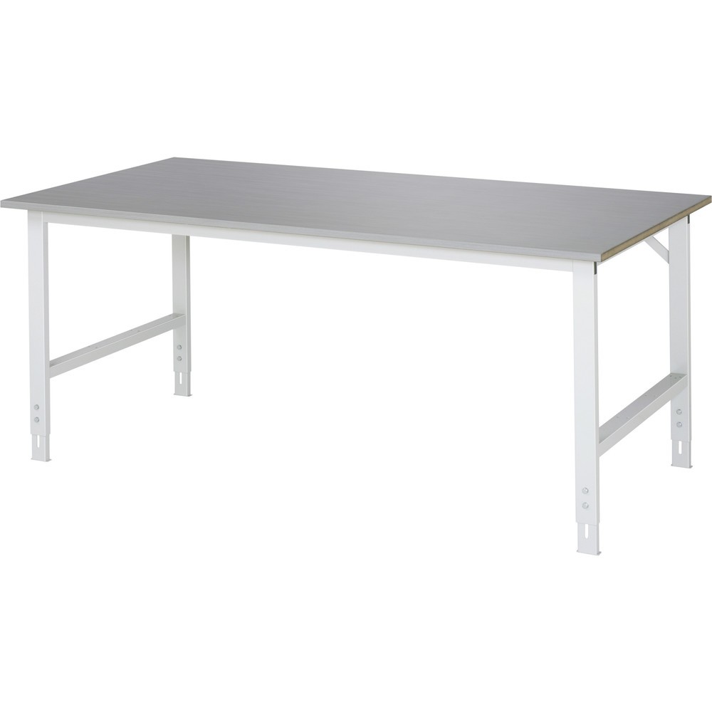 Obrázek produktu: Pracovní stůl RAU ve výškově nastavitelném provedení, řada Tom, V×Š×H 760-1080 × 2000 × 1000 mm, pracovní deska z plechu z nerezové oceli