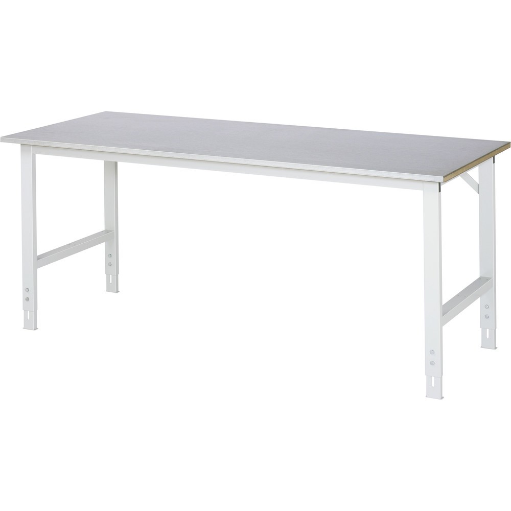 Obrázek produktu: Pracovní stůl RAU ve výškově nastavitelném provedení, řada TOM, V×Š×H 760-1080 × 2000 × 800 mm, pracovní deska z ocelového plechu