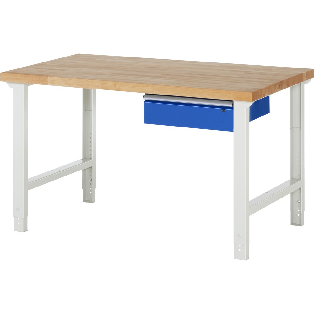 Obrázok výrobku: Pracovný stôl RAU série 7 000, v × š × h 790 – 1 140 × 1 500 × 900 mm, s 1 zásuvkou vpravo