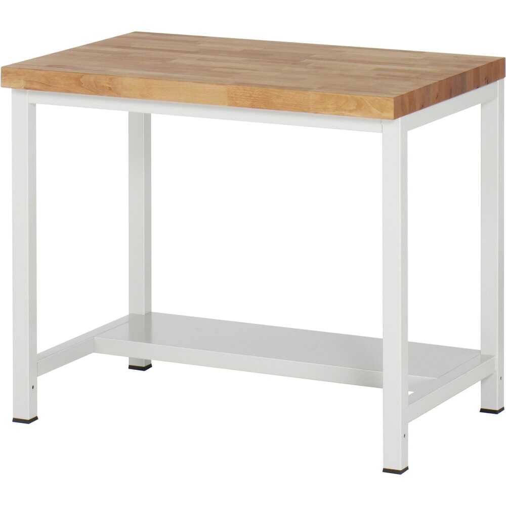 Obrázok výrobku: RAU pracovný stôl s vysokou nosnosťou, séria 8000, 1 odkladacie dno hĺbky 320 mm, v × š × h 840–1040 × 1000 × 900 mm