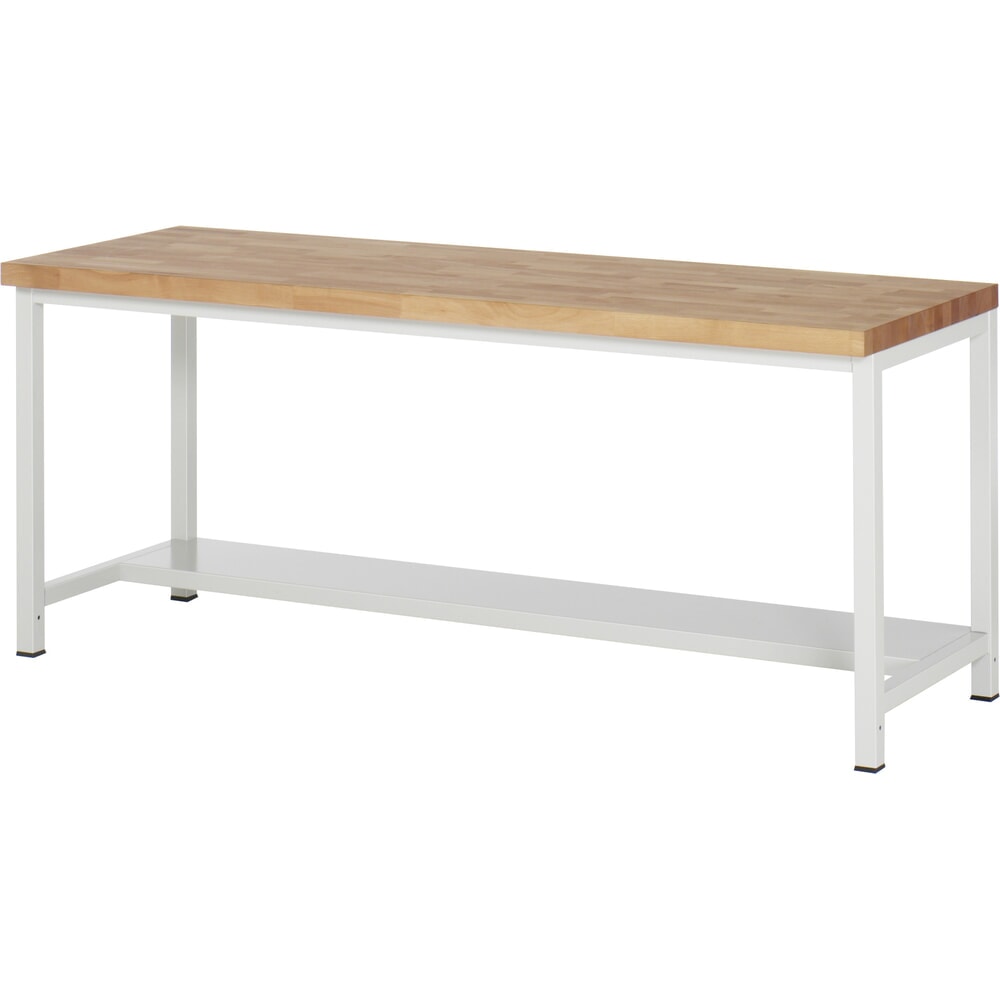 Obrázok výrobku: RAU pracovný stôl s vysokou nosnosťou, séria 8000, 1 odkladacie dno hĺbky 320 mm, v × š × h 840–1040 × 2000 × 700 mm