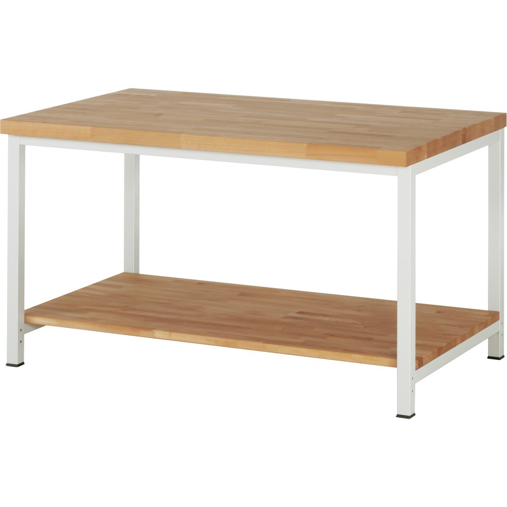 Obrázok výrobku: Pracovný stôl RAU série 8000, v × š × h 840 – 1 040 × 1 500 × 900 mm, s dolným odkladacím dnom