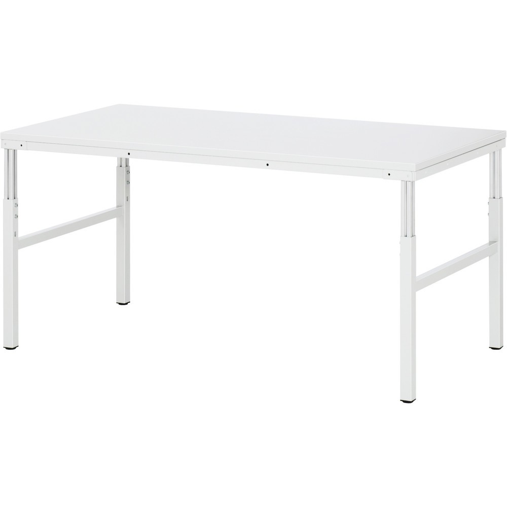 Číslo obrázka výrobku 1: Pracovný stôl RAU série E, v × š × h 650 – 1 000 × 1 800 × 900 mm doska s melamínovým povrchom