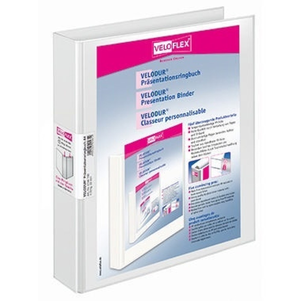 Produktabbildung: Veloflex Präsentationsringbuch VELODUR 4148190 4Ringe 30mm ws
