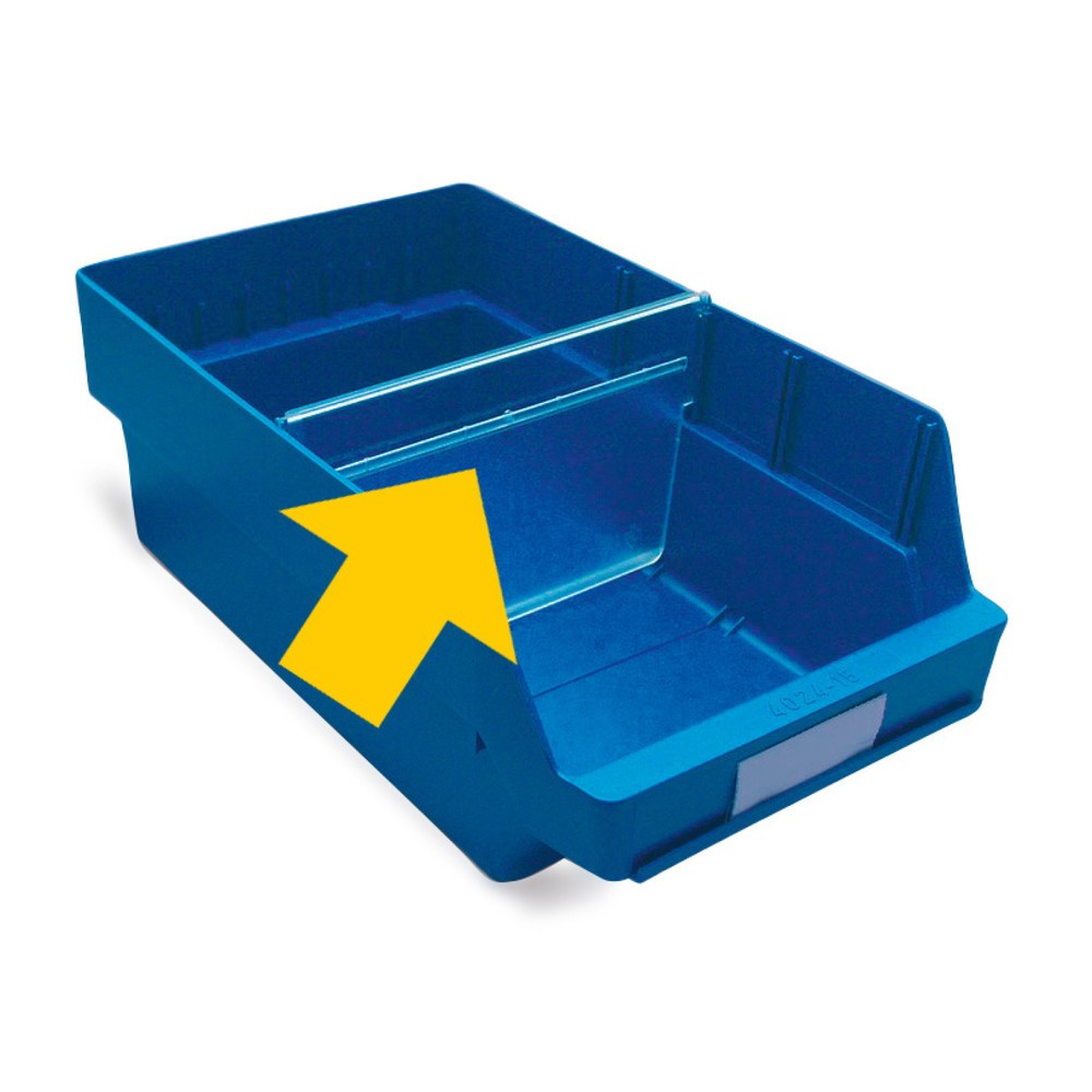 Obrázok výrobku: Prepážok pre boxy s priehľadným čelom XXL, Š x V 240 x 150 mm