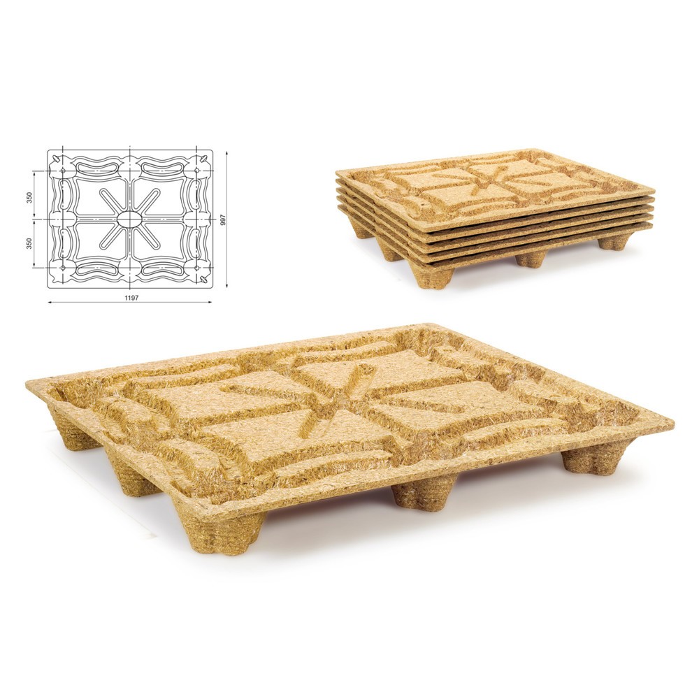 Produktabbildung Nr. 2: Pressholz-Palette, INDUSTRIE-Format, LxB 1.000 x 1.200 mm, dyn. TK 900 kg, 9 Füße