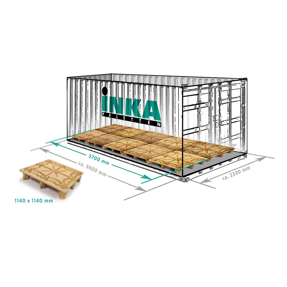 Produktabbildung Nr. 2: Holzpalette PPC, CONTAINER-Format, LxB 1.140 x 1.140 mm, 50 Stk/VE