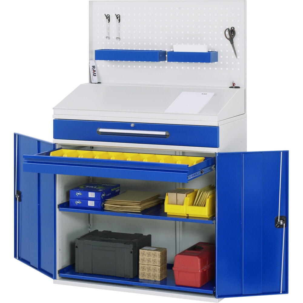 Obrázek produktu: Pultová skříň RAU, VxŠxH 1 110–1 770 x 1 100 x 520 mm, zásuvky 1 x 80, 1 x 120 mm