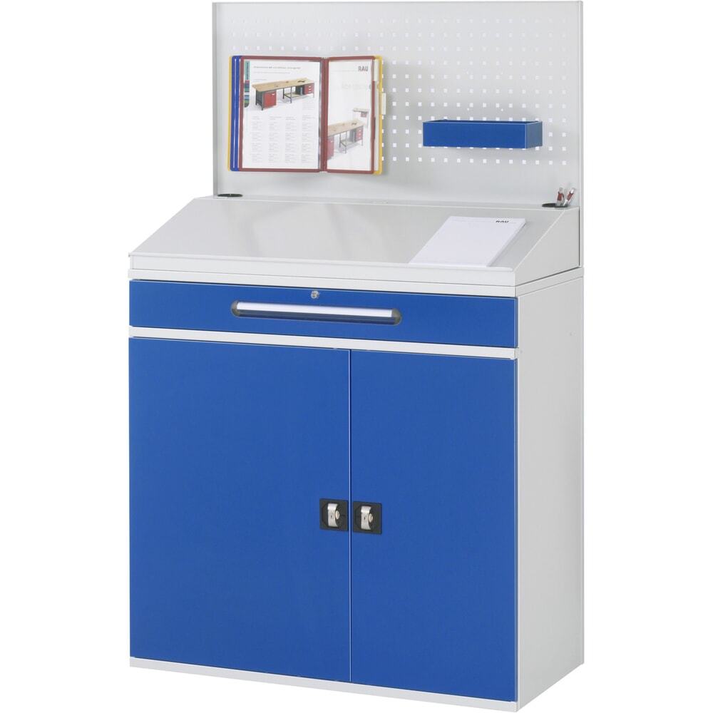 Číslo obrázku produktu 2: Pultová skříň RAU, VxŠxH 1110–1770 x 1100 x 520 mm, zásuvky 2 x 80, 1 x 120 mm