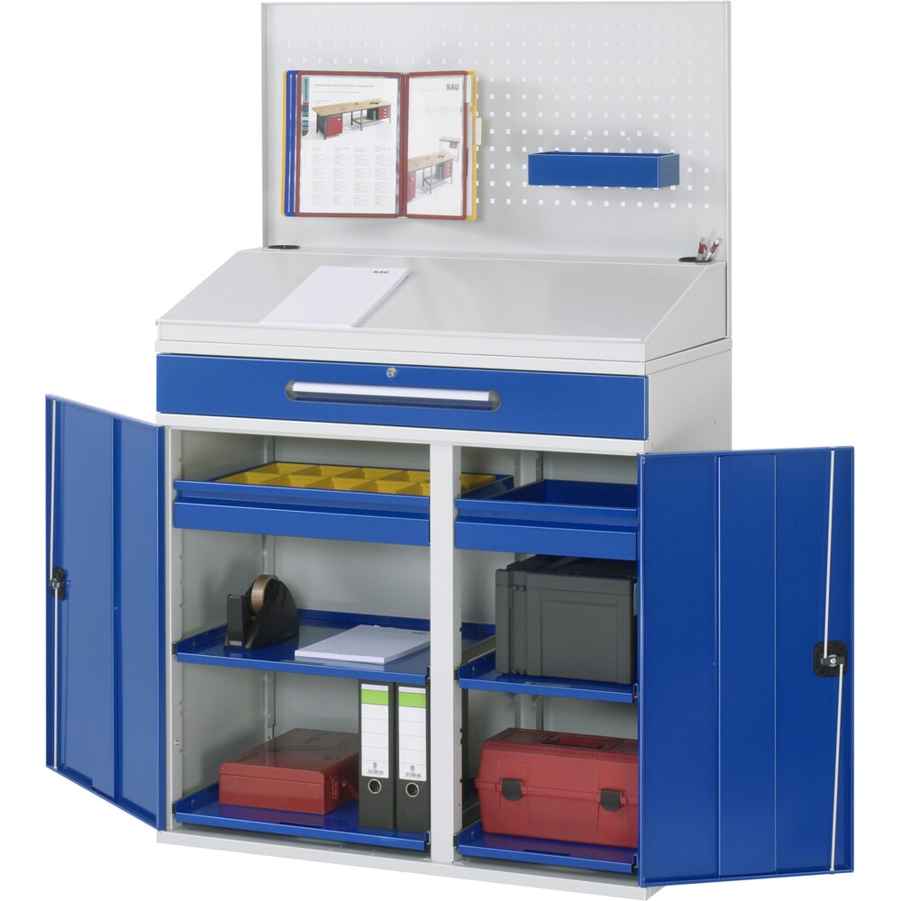 Číslo obrázku produktu 3: Pultová skříň RAU, VxŠxH 1110–1770 x 1100 x 520 mm, zásuvky 2 x 80, 1 x 120 mm