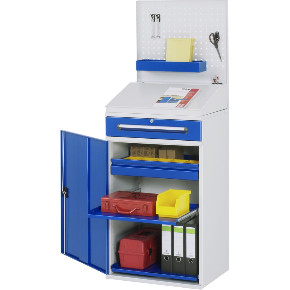 Obrázek produktu: Pultová skříň RAU, VxŠxH 1 110–1 770 x 650 x 520 mm, zásuvky 1 x 80, 1 x 120 mm