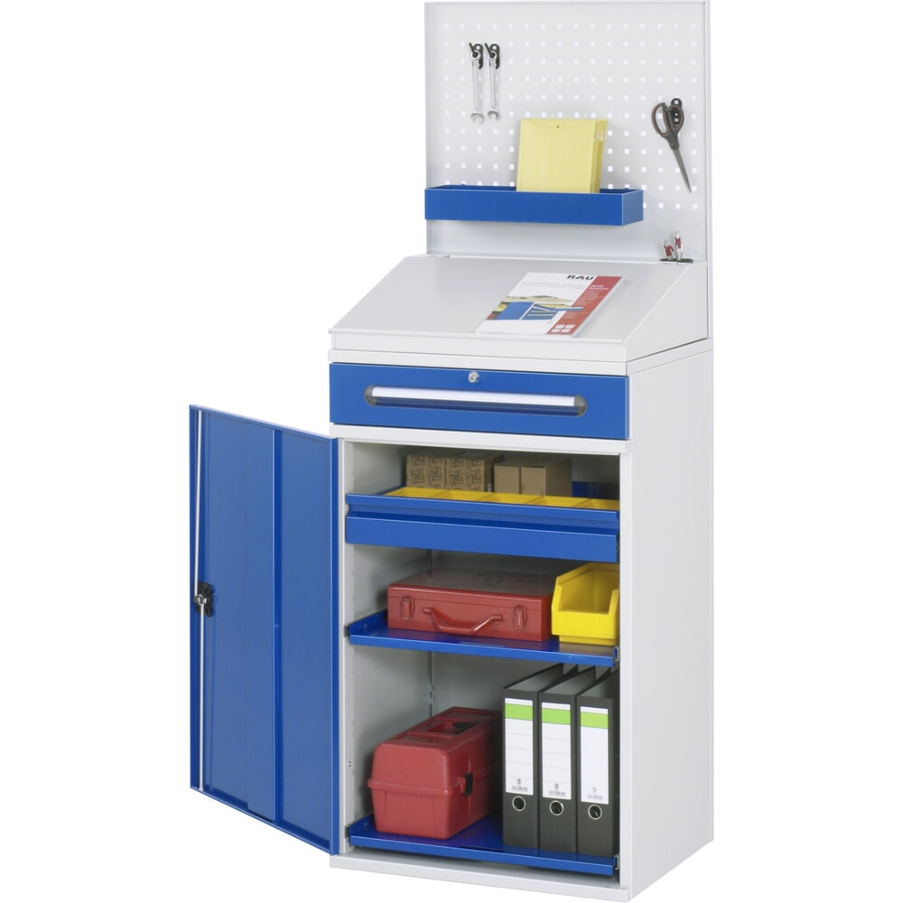 Číslo obrázku produktu 3: Pultová skříň RAU, VxŠxH 1 110–1 770 x 650 x 520 mm, zásuvky 1 x 80, 1 x 120 mm