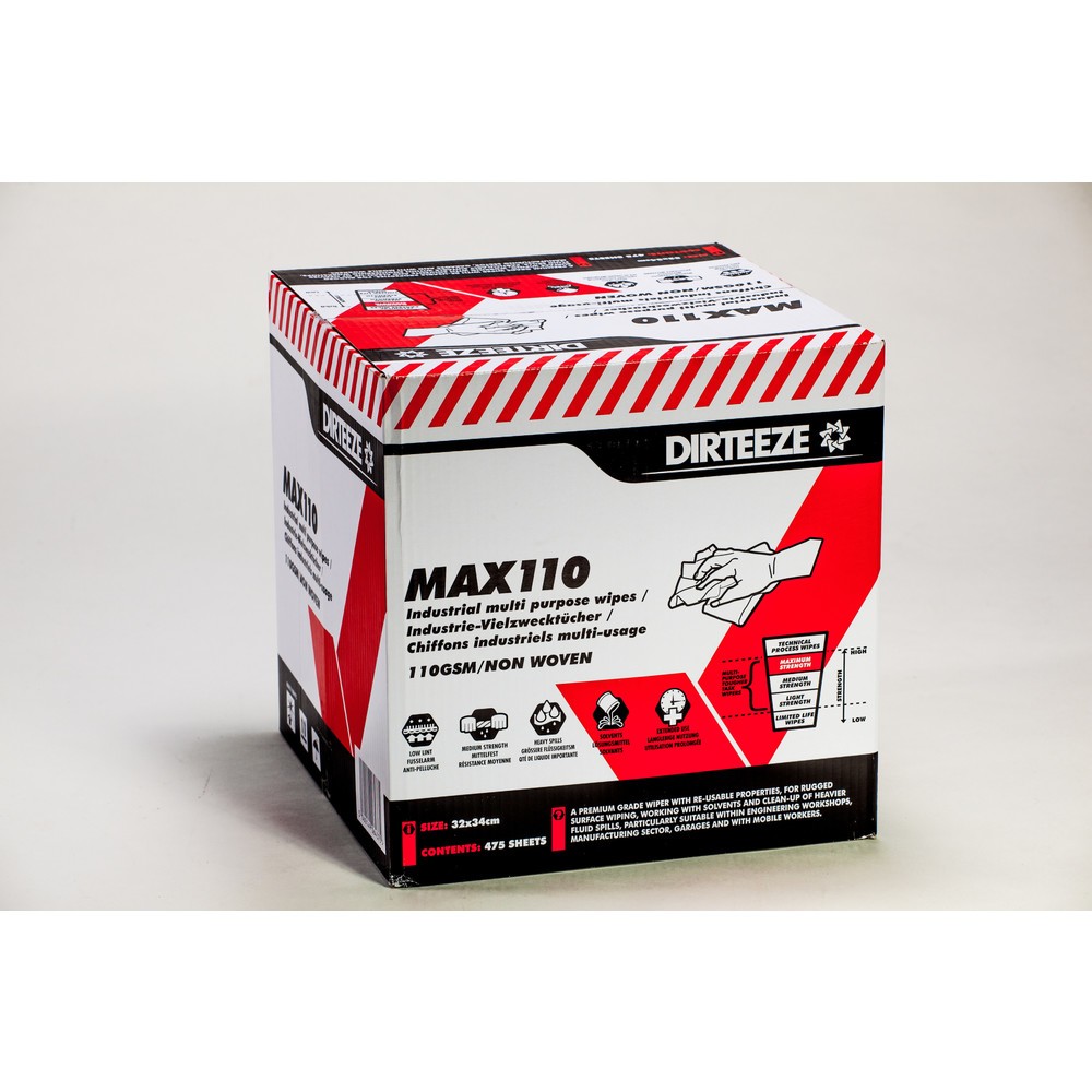 Obrázok výrobku: Priemyselné obrúsky MAX110, 1 krabica 160 handričiek