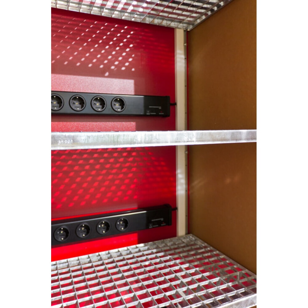 Produktabbildung Nr. 2: PRIORIT Akku-Sicherheitsschrank zur Lagerung von Lithium-Ionen Batterien PRIOCAB-Li EI90, 4 Lagerebenen, Belüftungssystem, 1x 10 Steckdosen