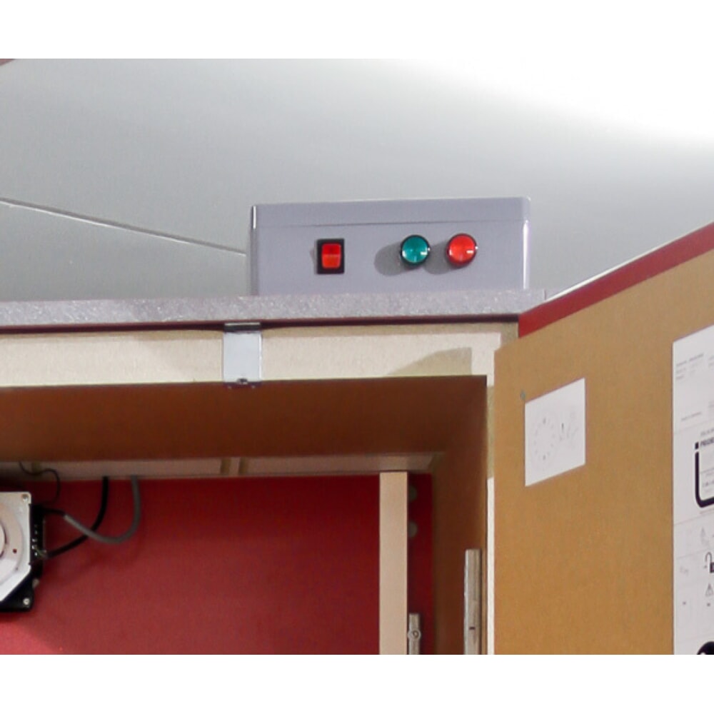 Produktabbildung Nr. 8: PRIORIT Akku-Sicherheitsschrank zur Lagerung von Lithium-Ionen Batterien PRIOCAB-Li EI90, 4 Lagerebenen, Belüftungssystem, 1x 10 Steckdosen