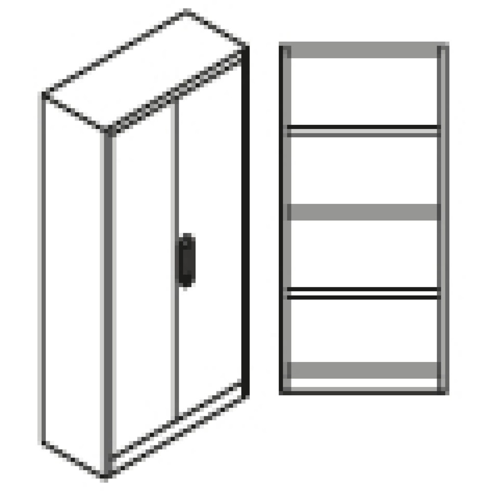 Produktabbildung Nr. 5: PRIORIT Brandschutzschrank, Feuerwiderstand 90 Min., 2-flügelig, 3 Einlegeböden, 2 Hängeregisterauszüge