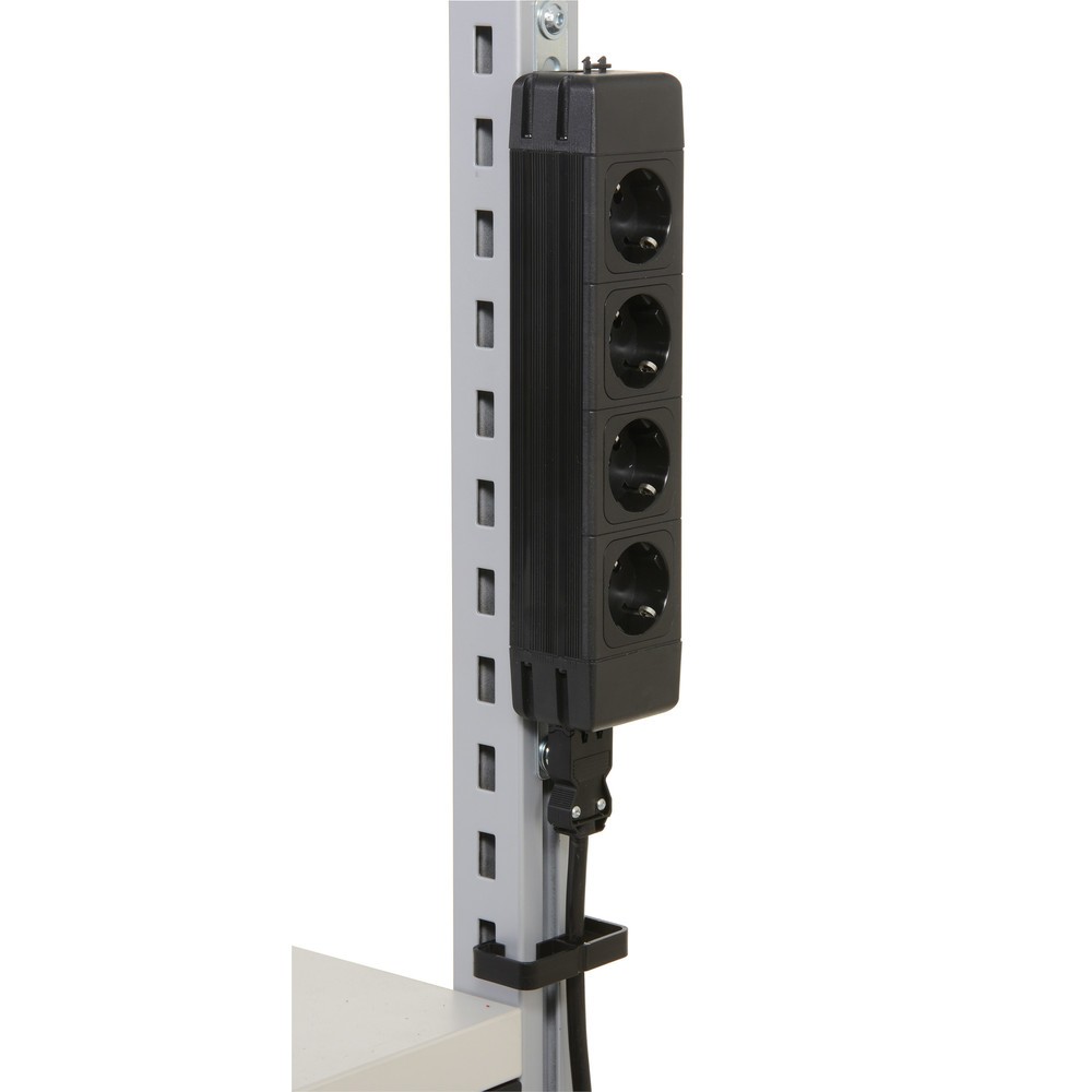 N° de l'image du produit 2 : Prise multiple 4 voies pour les Rocholz tables d’emballage système FLEX, noire