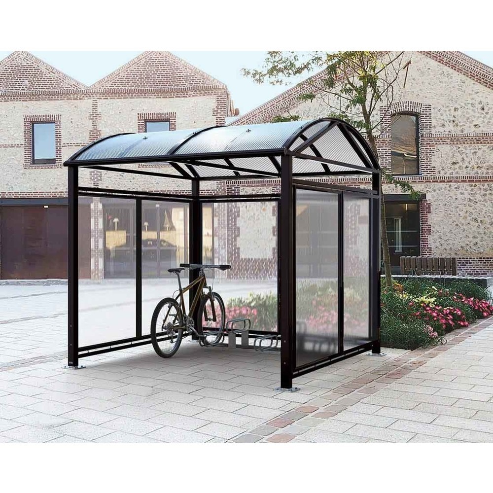 Produktabbildung Nr. 4: PROCITY® Fahr- und Motorrad-Überdachung All-In-One, L, Grundmodell und Erweiterung mit Rückwand, Seitenverkleidungen, anthrazit