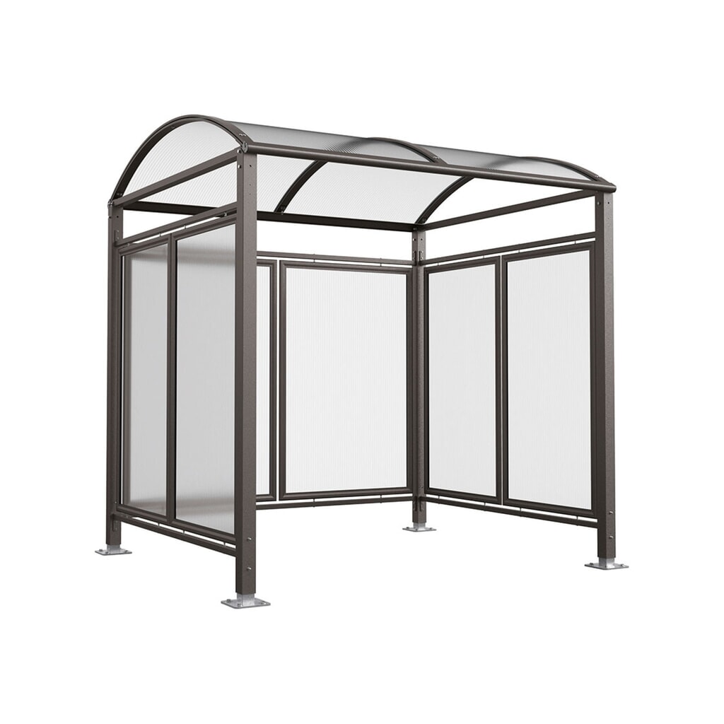 PROCITY® Fahrradüberdachung All-In-One, M, Grundmodell mit Rückwand und Seitenverkleidungen aus Polycarbonat, feste Pfosten, anthrazit Produktabbildung: PROCITY® Fahrradüberdachung All-In-One, M, Grundmodell mit Rückwand und Seitenverkleidungen aus Polycarbonat, feste Pfosten, anthrazit