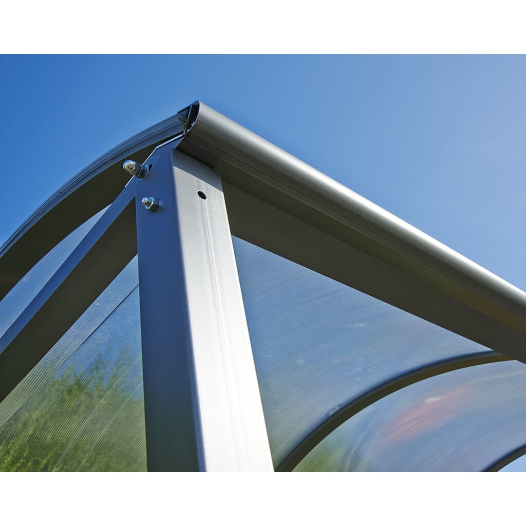 PROCITY® Fahrradüberdachung All-In-One, M, Grundmodell mit Rückwand und Seitenverkleidungen aus Polycarbonat, feste Pfosten, anthrazit Produktabbildung Nr. 5: PROCITY® Fahrradüberdachung All-In-One, M, Grundmodell mit Rückwand und Seitenverkleidungen aus Polycarbonat, feste Pfosten, anthrazit