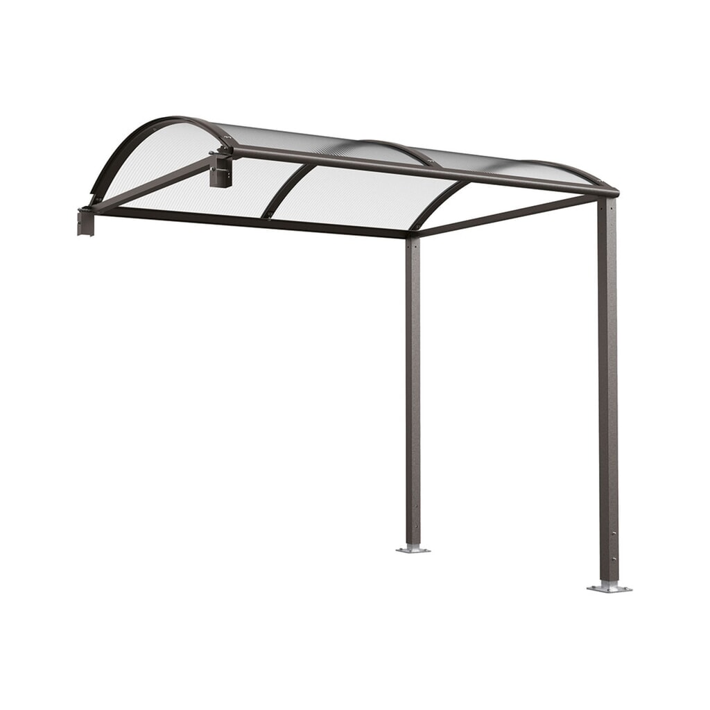 Produktabbildung: PROCITY® Fahrradüberdachung M, Anbaueinheit, ohne Verkleidung, anthrazit