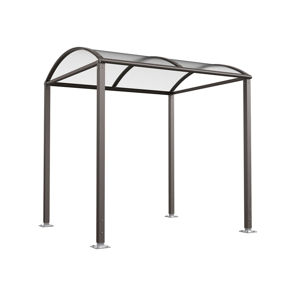 Produktabbildung: PROCITY® Fahrradüberdachung M, Grundmodell, ohne Verkleidung, anthrazit