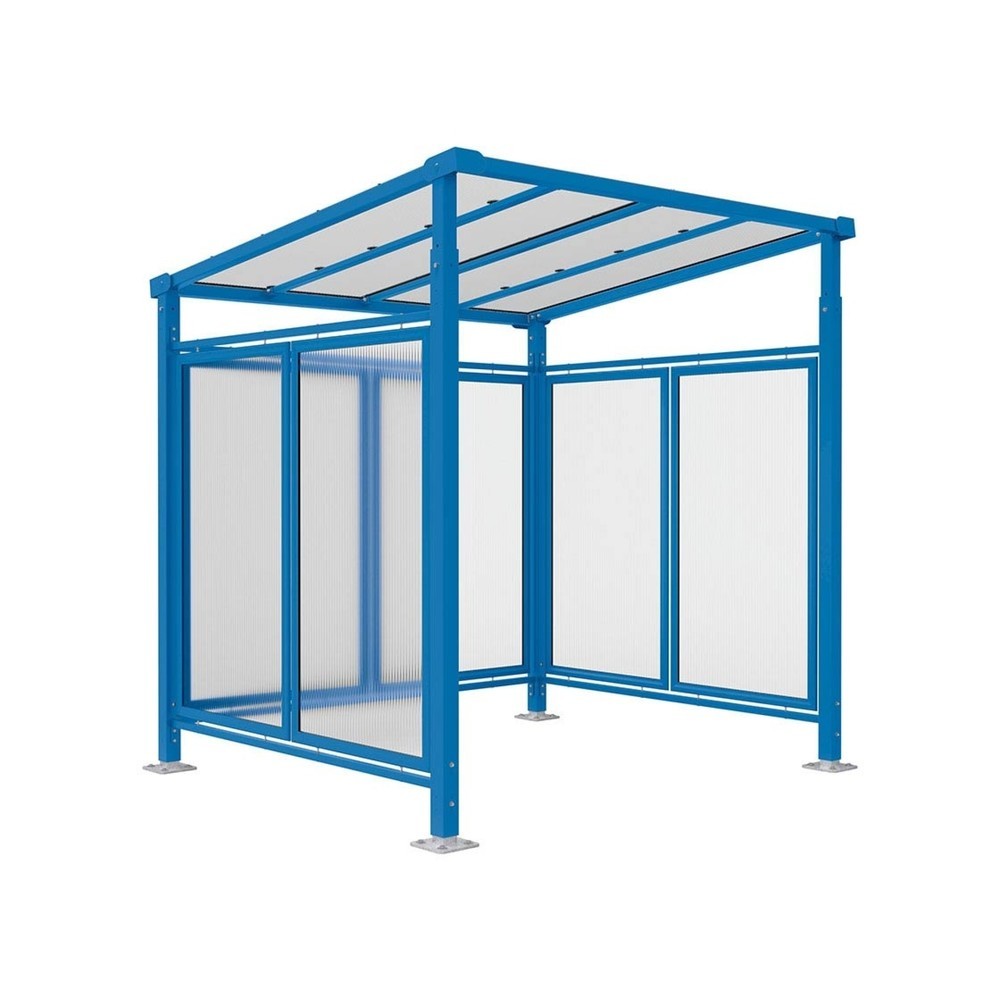 Produktabbildung: PROCITY® Fahrradüberdachung Milano, All-In-One, Grundmodell, mit Rückwand und Seitenverkleidungen, blau