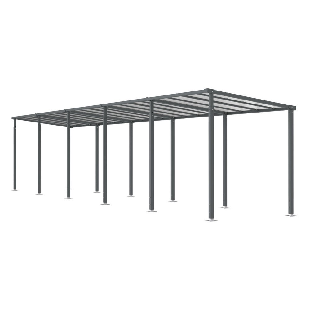 Produktabbildung Nr. 2: PROCITY® Fahrradüberdachung Milano, All-In-One, Grundmodell und Erweiterung, Rückwand und Seitenverkleidungen, anthrazit