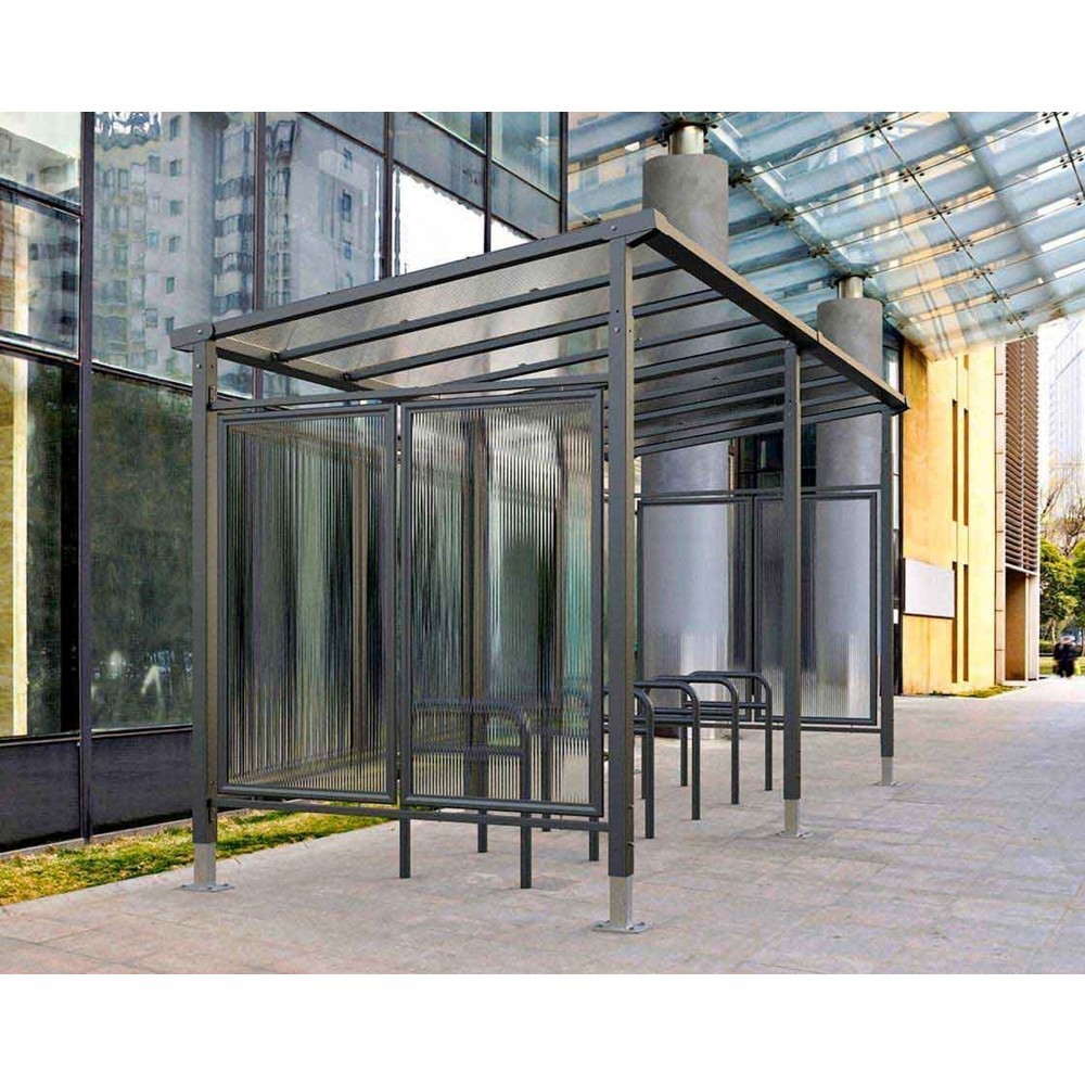 Produktabbildung Nr. 10: PROCITY® Fahrradüberdachung Milano, All-In-One, Grundmodell und Erweiterung, Rückwand und Seitenverkleidungen, anthrazit