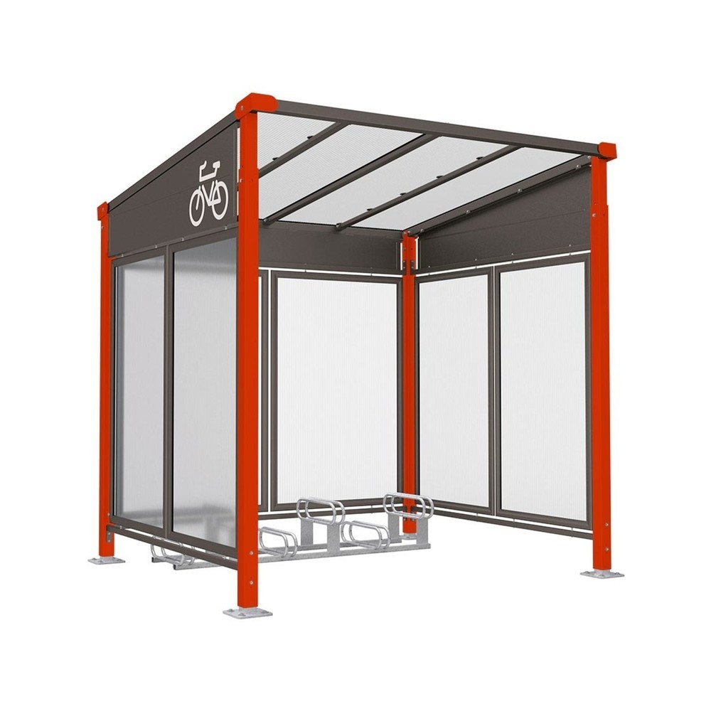 Produktabbildung Nr. 11: PROCITY® Fahrradüberdachung Milano, All-In-One, Grundmodell und Erweiterung, Rückwand und Seitenverkleidungen, anthrazit