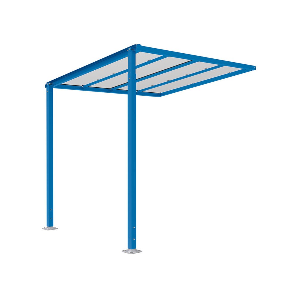Produktabbildung: PROCITY® Fahrradüberdachung Milano, Erweiterung, ohne Verkleidungen, blau