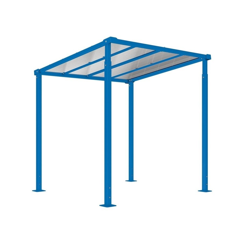 Produktabbildung: PROCITY® Fahrradüberdachung Milano, Grundmodell, ohne Verkleidungen, blau